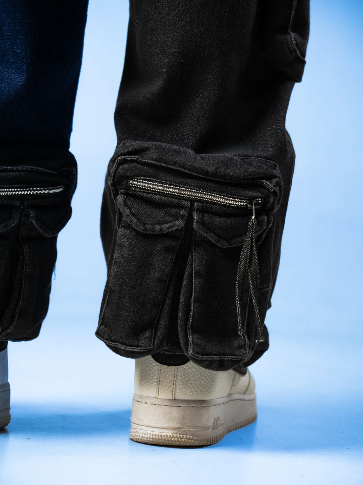 12 Chambers Black Acid Wash Heavy Weight Cargo